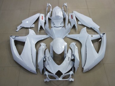 Bianco Brillante & Rosso 2008-2010 Suzuki GSXR 600-750 Carene Moto