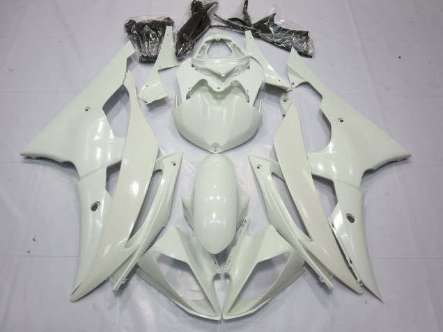 Bianco Completamente Lucido 2008-2016 Yamaha R6 Carene Moto Bianco Completamente Lucido 2008-2016 Yamaha R6 Carene Moto