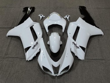 Bianco Liscio Lucido 2007-2008 Kawasaki ZX6R Carene Moto