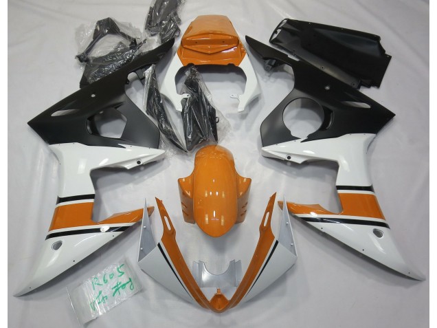 Bianco Lucido & Arancione 2003-2004 Yamaha R6 Carene Moto Bianco Lucido & Arancione 2003-2004 Yamaha R6 Carene Moto