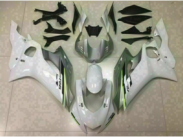 Bianco Lucido & Argento 2017-2021 Yamaha R6 Carene Moto