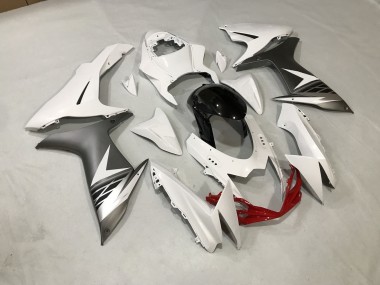 Bianco Lucido & Argento Opaco 2011-2024 Suzuki GSXR 600-750 Carene Moto