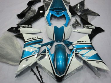 Bianco Lucido & Azzurro 2007-2008 Yamaha R1 Carene Moto