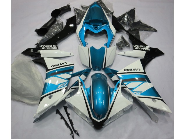 Bianco Lucido & Azzurro 2007-2008 Yamaha R1 Carene Moto Bianco Lucido & Azzurro 2007-2008 Yamaha R1 Carene Moto