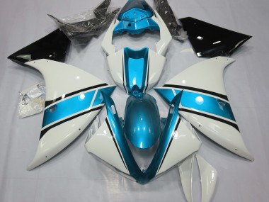 Bianco Lucido & Azzurro 2009-2011 Yamaha R1 Carene Moto