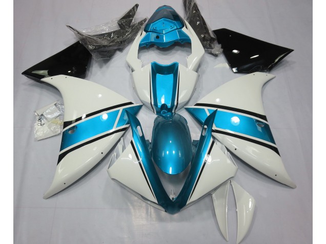 Bianco Lucido & Azzurro 2009-2011 Yamaha R1 Carene Moto
