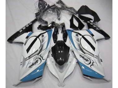 Bianco Lucido & Azzurro 2013-2018 Kawasaki Ninja 300 Carene Moto