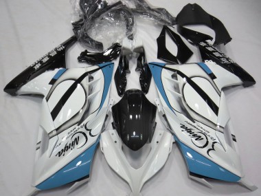 Bianco Lucido & Azzurro 2013-2018 Kawasaki Ninja 300 Carene Moto