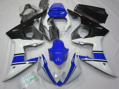 Bianco Lucido & Blu 2003-2004 Yamaha R6 Carene Moto