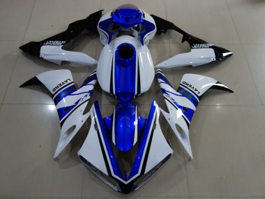 Bianco Lucido & Blu 2004-2006 Yamaha R1 Carene Moto