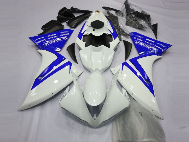 Bianco Lucido & Blu 2012-2014 Yamaha R1 Carene Moto Bianco Lucido & Blu 2012-2014 Yamaha R1 Carene Moto