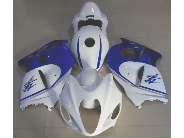 Bianco Lucido & Blu Intenso 1997-2007 Suzuki GSXR 1300 Carene Moto Bianco Lucido & Blu Intenso 1997-2007 Suzuki GSXR 1300 Carene Moto