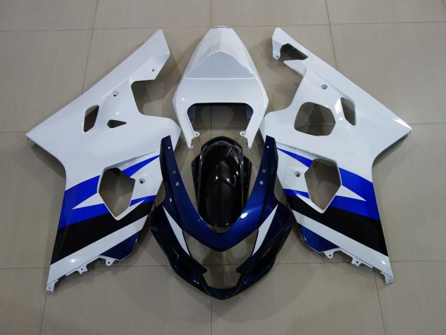 Bianco Lucido & Blu Intenso 2004-2005 Suzuki GSXR 600-750 Carene Moto Bianco Lucido & Blu Intenso 2004-2005 Suzuki GSXR 600-750 Carene Moto