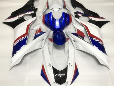 Bianco Lucido & Blu Intenso 2017-2021 Yamaha R6 Carene Moto