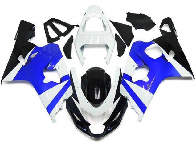 Bianco Lucido & Blu Lucido 2004-2005 Suzuki GSXR 600-750 Carene Moto Bianco Lucido & Blu Lucido 2004-2005 Suzuki GSXR 600-750 Carene Moto