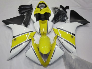 Bianco Lucido & Giallo 2009-2011 Yamaha R1 Carene Moto