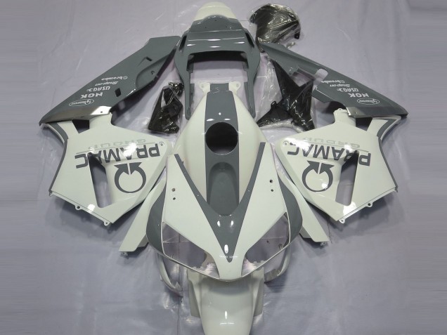 Bianco Lucido & Grigio Pramac 2003-2004 Honda CBR600RR Carene Moto Bianco Lucido & Grigio Pramac 2003-2004 Honda CBR600RR Carene Moto