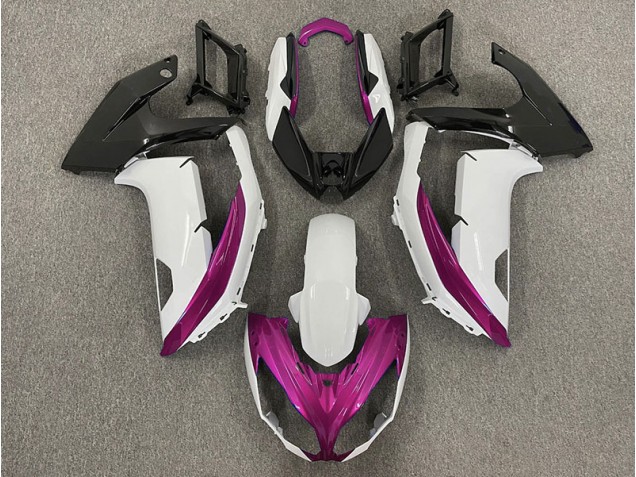 Bianco Lucido & Magenta 2012-2016 Kawasaki Ninja 650R Carene Moto Bianco Lucido & Magenta 2012-2016 Kawasaki Ninja 650R Carene Moto