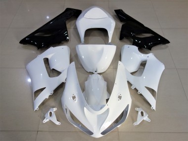 Bianco Lucido & Nero 2005-2006 Kawasaki ZX6R Carene Moto