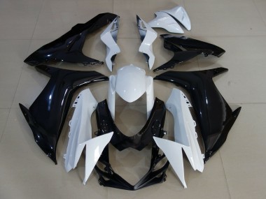Bianco Lucido & Nero 2011-2024 Suzuki GSXR 600-750 Carene Moto