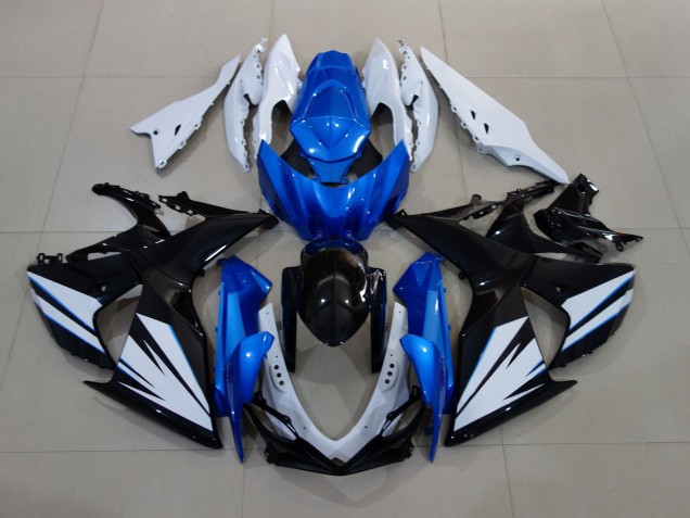 Bianco Lucido & Nero Con Rosso Blu Opaco 2009-2016 Suzuki GSXR 1000 Carene Moto Bianco Lucido & Nero Con Rosso Blu Opaco 2009-2016 Suzuki GSXR 1000 Carene Moto