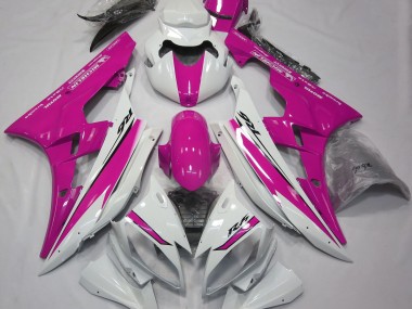 Bianco Lucido & Rosa 2006-2007 Yamaha R6 Carene Moto
