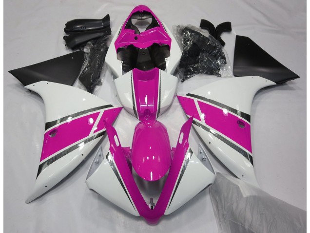 Bianco Lucido & Rosa 2009-2011 Yamaha R1 Carene Moto