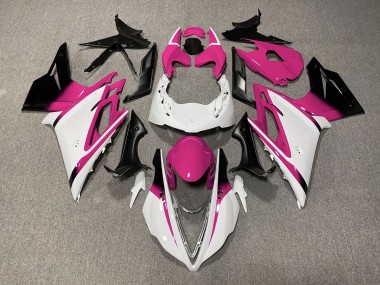 Bianco Lucido & Rosa 2013-2016 Triumph Daytona 675 Carene Moto