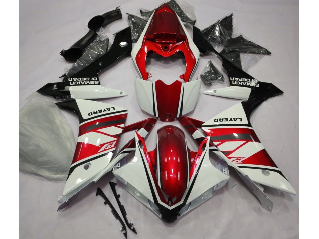 Bianco Lucido & Rosso 2007-2008 Yamaha R1 Carene Moto Bianco Lucido & Rosso 2007-2008 Yamaha R1 Carene Moto
