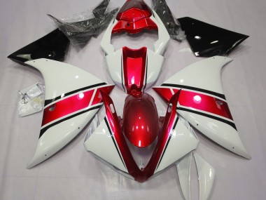 Bianco Lucido & Rosso Metallizzato 2009-2011 Yamaha R1 Carene Moto