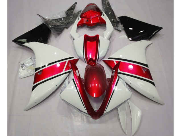 Bianco Lucido & Rosso Metallizzato 2009-2011 Yamaha R1 Carene Moto Bianco Lucido & Rosso Metallizzato 2009-2011 Yamaha R1 Carene Moto