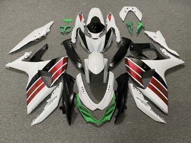 Bianco Lucido Rosso Nero & Verde 2009-2016 Suzuki GSXR 1000 Carene Moto
