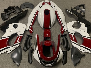 Bianco Lucido & Rosso Scuro 1998-2007 Yamaha YZF600 Carene Moto
