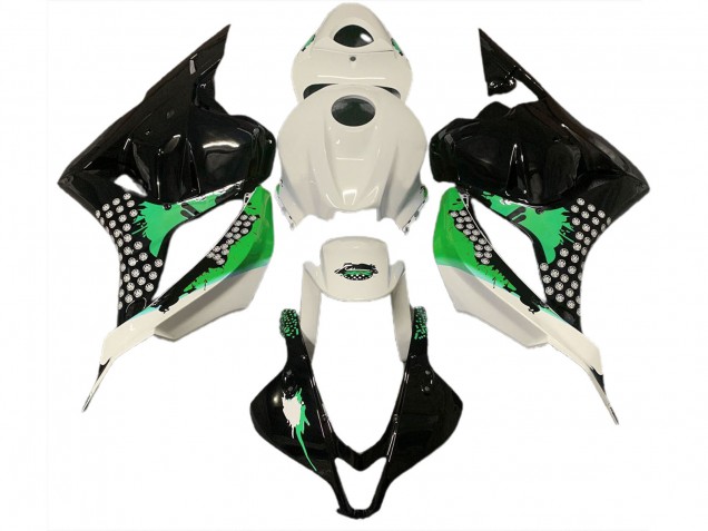 Bianco Lucido & Schizzi Verdi 2009-2012 Honda CBR600RR Carene Moto