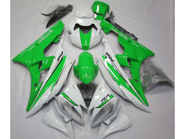 Bianco Lucido & Verde 2006-2007 Yamaha R6 Carene Moto Bianco Lucido & Verde 2006-2007 Yamaha R6 Carene Moto