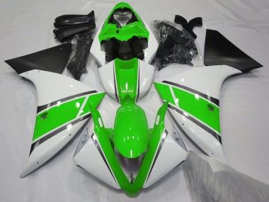 Bianco Lucido & Verde 2009-2011 Yamaha R1 Carene Moto