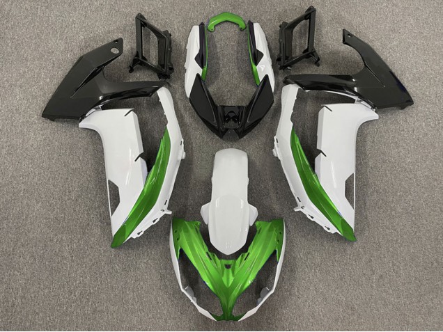 Bianco Lucido & Verde 2012-2016 Kawasaki Ninja 650R Carene Moto Bianco Lucido & Verde 2012-2016 Kawasaki Ninja 650R Carene Moto