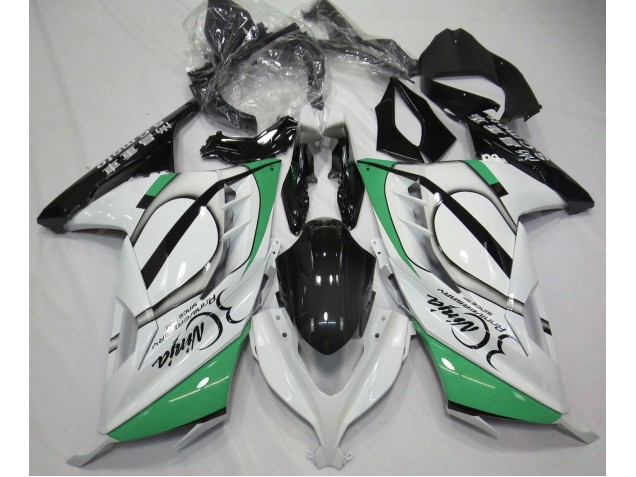 Bianco Lucido & Verde 2013-2018 Kawasaki Ninja 300 Carene Moto Bianco Lucido & Verde 2013-2018 Kawasaki Ninja 300 Carene Moto