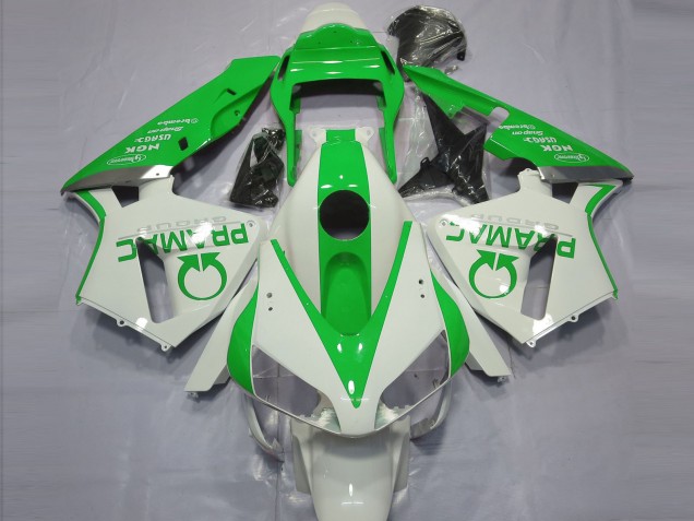 Bianco Lucido & Verde Pramac 2003-2004 Honda CBR600RR Carene Moto Bianco Lucido & Verde Pramac 2003-2004 Honda CBR600RR Carene Moto