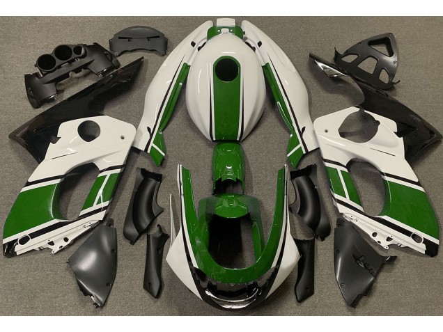 Bianco Lucido & Verde Scuro 1998-2007 Yamaha YZF600 Carene Moto Bianco Lucido & Verde Scuro 1998-2007 Yamaha YZF600 Carene Moto