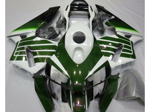 Bianco Lucido & Verde Sfumato 2003-2004 Honda CBR600RR Carene Moto Bianco Lucido & Verde Sfumato 2003-2004 Honda CBR600RR Carene Moto