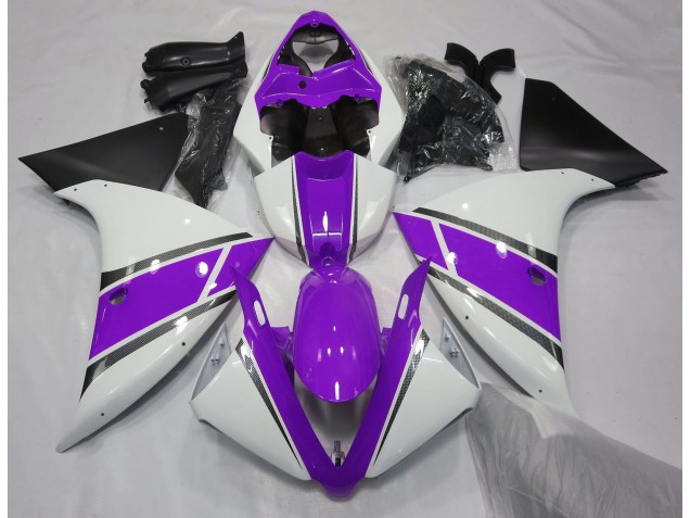 Bianco Lucido & Viola 2009-2011 Yamaha R1 Carene Moto Bianco Lucido & Viola 2009-2011 Yamaha R1 Carene Moto