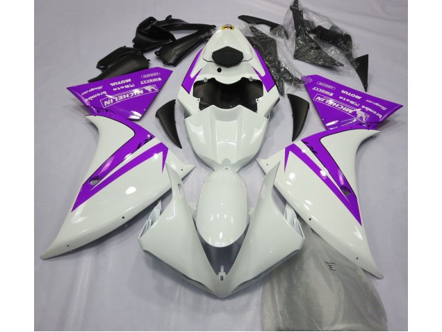 Bianco Lucido & Viola 2012-2014 Yamaha R1 Carene Moto Bianco Lucido & Viola 2012-2014 Yamaha R1 Carene Moto