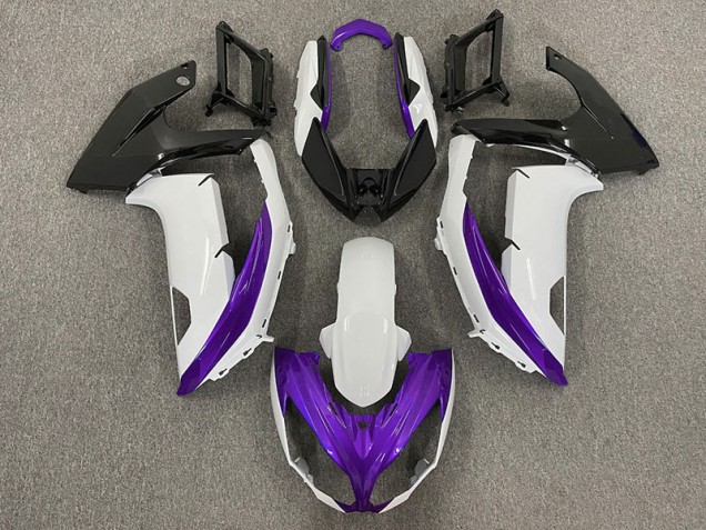 Bianco Lucido & Viola 2012-2016 Kawasaki Ninja 650R Carene Moto Bianco Lucido & Viola 2012-2016 Kawasaki Ninja 650R Carene Moto