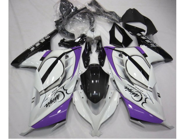 Bianco Lucido & Viola 2013-2018 Kawasaki Ninja 300 Carene Moto Bianco Lucido & Viola 2013-2018 Kawasaki Ninja 300 Carene Moto