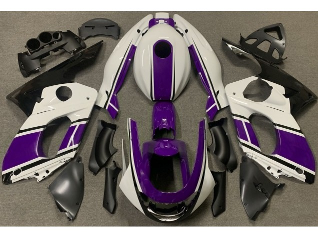Bianco Lucido & Viola Scuro 1998-2007 Yamaha YZF600 Carene Moto Bianco Lucido & Viola Scuro 1998-2007 Yamaha YZF600 Carene Moto
