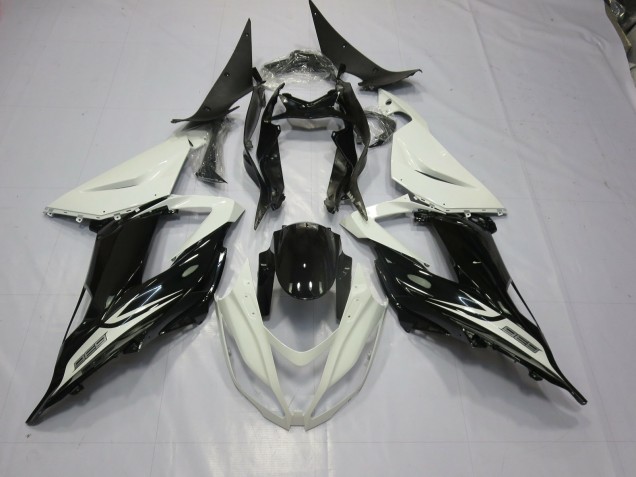 Bianco & Nero 2013-2018 Kawasaki ZX6R Carene Moto Bianco & Nero 2013-2018 Kawasaki ZX6R Carene Moto