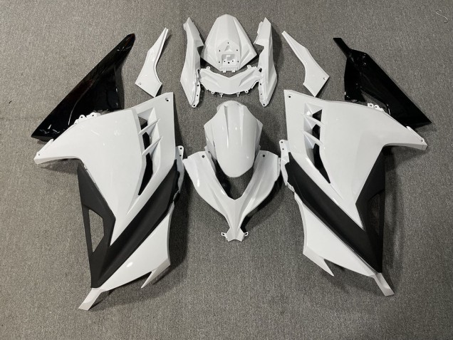 Bianco & Nero Lucido 2013-2018 Kawasaki Ninja 300 Carene Moto Bianco & Nero Lucido 2013-2018 Kawasaki Ninja 300 Carene Moto