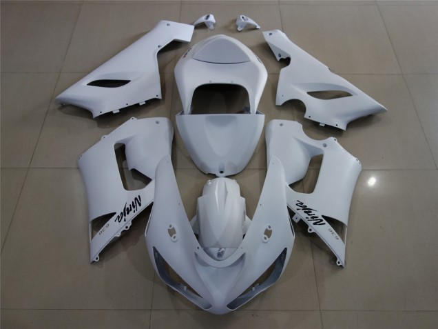 Bianco Opaco 2005-2006 Kawasaki ZX6R Carene Moto Bianco Opaco 2005-2006 Kawasaki ZX6R Carene Moto