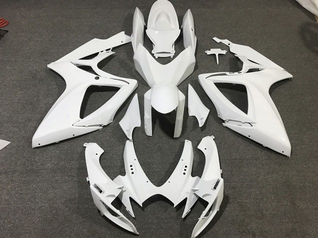 Bianco Opaco 2006-2007 Suzuki GSXR 600-750 Carene Moto Bianco Opaco 2006-2007 Suzuki GSXR 600-750 Carene Moto